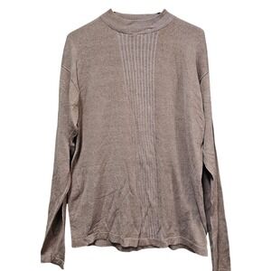 Domani Platinum Silk Blend Sweater Men's Size L Gold Color